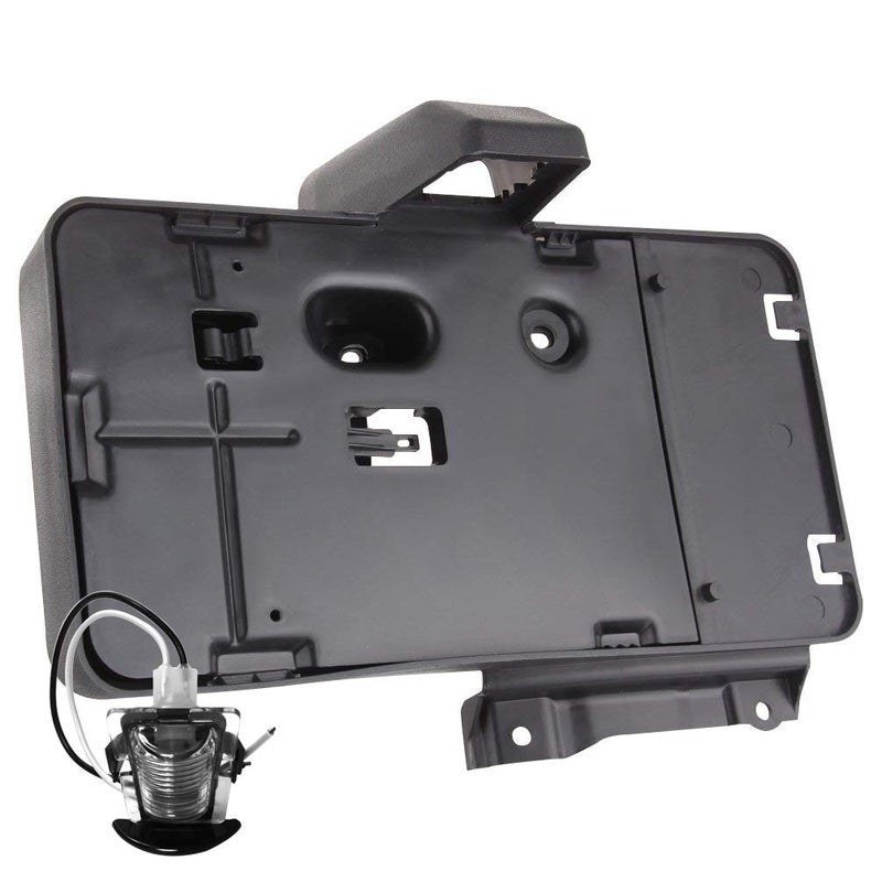 GOHAWKTEQ G008JP Black Rear License Plate Holder Frames Bracket with lamp for 2007-2016 Jeep Wrangler JK License Plates Mounting Bracket - Image 1